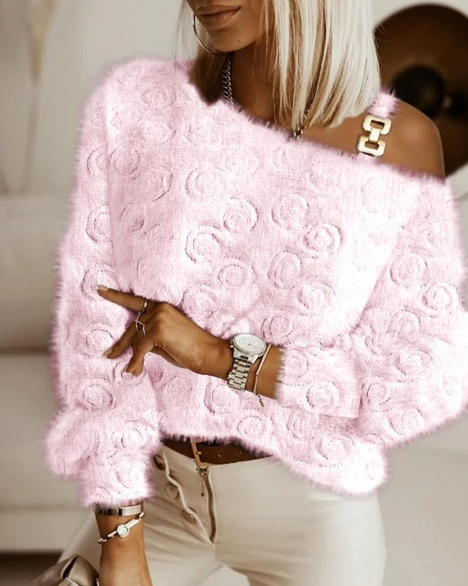 Scarlett - Haut fleuri doux à épaules dénudées