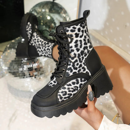 Clara - Leopard Print Model Boots for Women