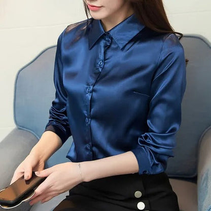 Celeste - Elegante satijnen zijden blouse