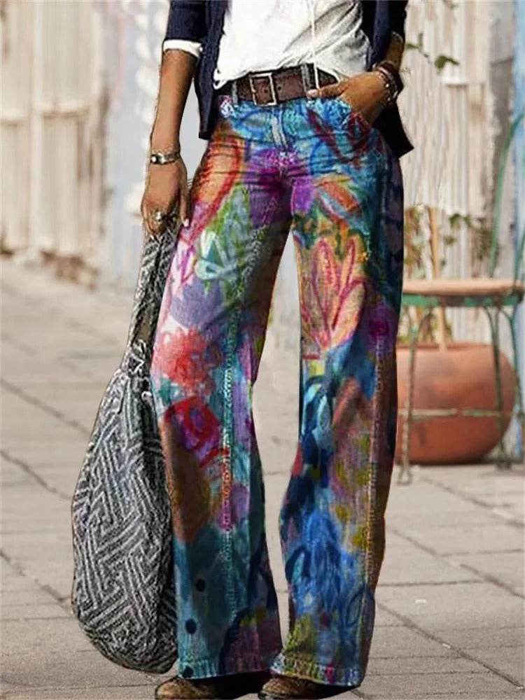 Olivette - Pantalon en denim sergé de coton de haute qualité