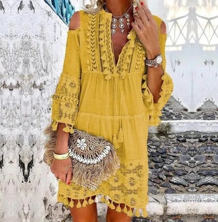 Adelaide - Boho Lace Mini Dress