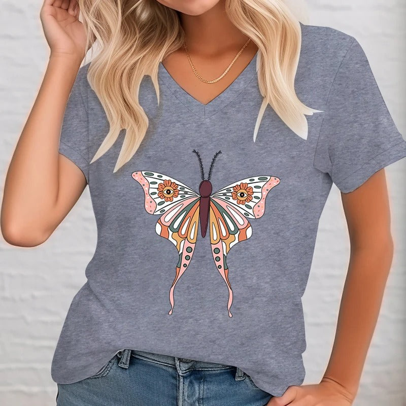 Alice - Printed V-neck shirt