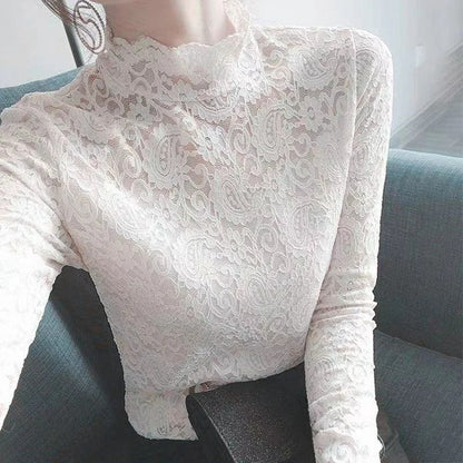 Eliza - Hoge kanten top met lange mouwen
