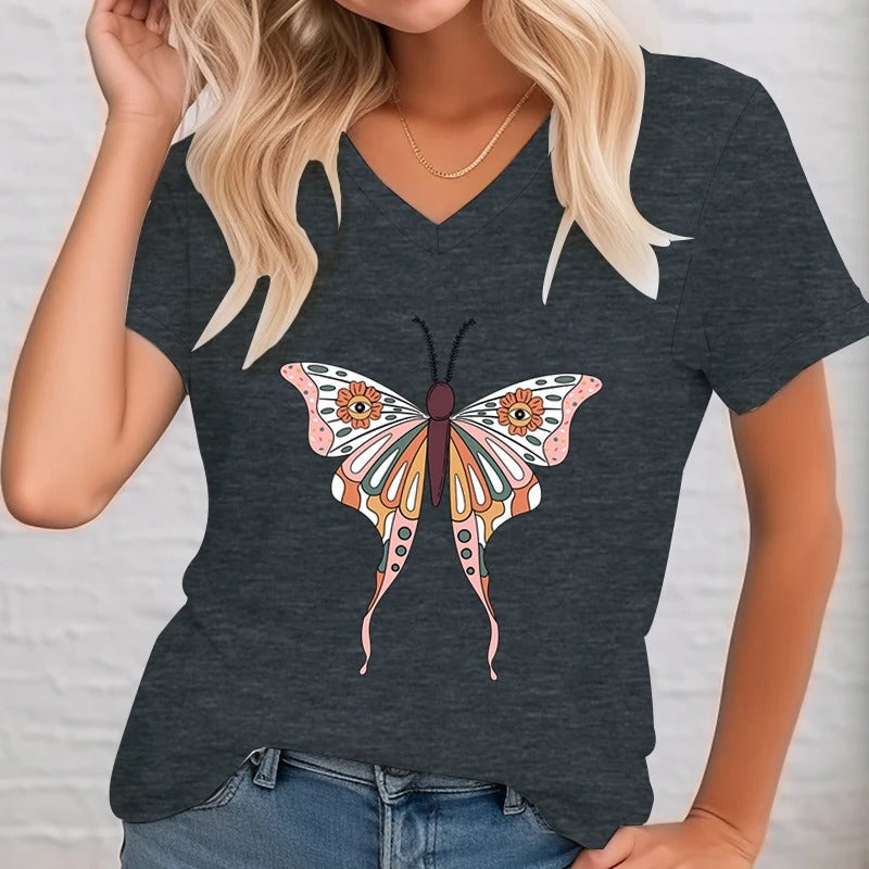 Alice - Printed V-neck shirt