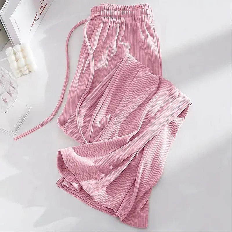 Narcissa - Wide high waisted ice silk trousers