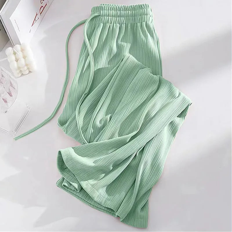 Narcissa - Wide high waisted ice silk trousers