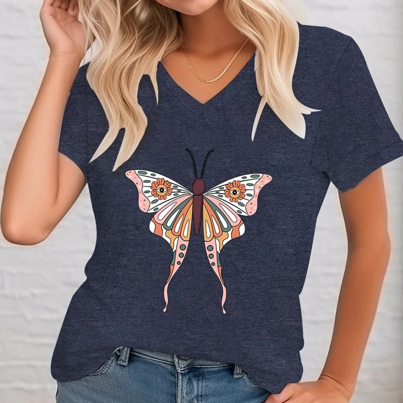 Alice - Printed V-neck shirt