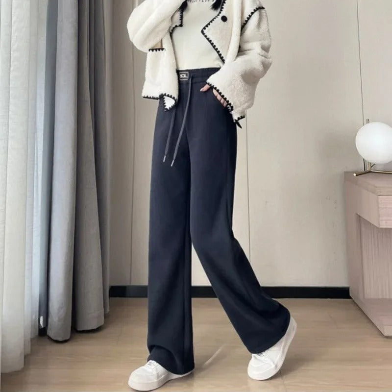 Alice - Straight corduroy trousers with thick fleece lining