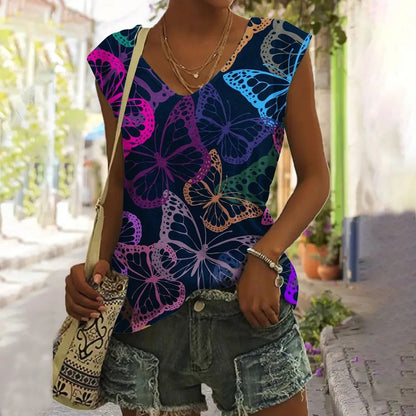 Josephine - Women's shirt with butterfly print