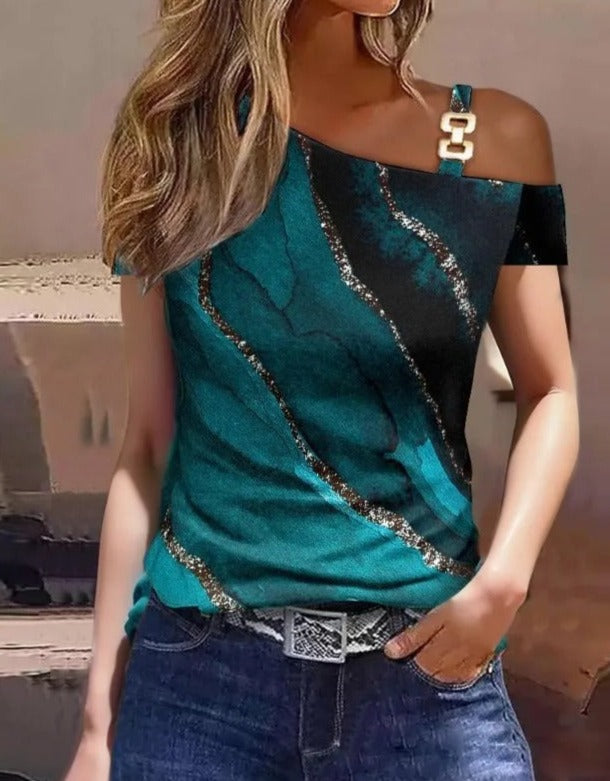 Alma - Top avec col diagonal