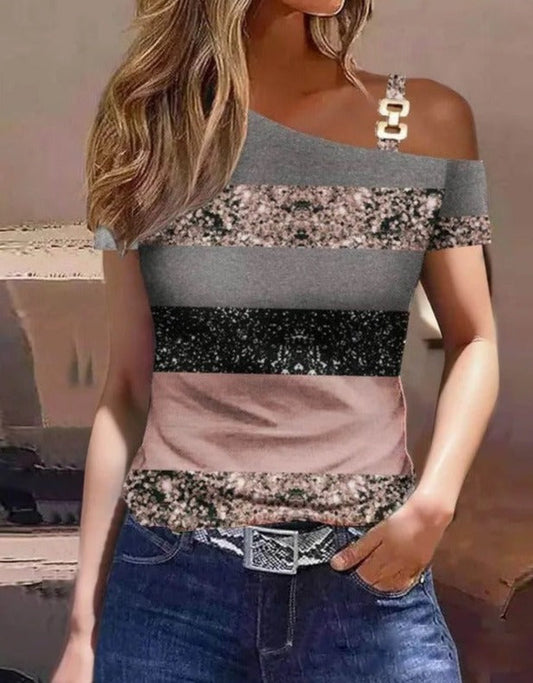 Amelia - Top avec col diagonal