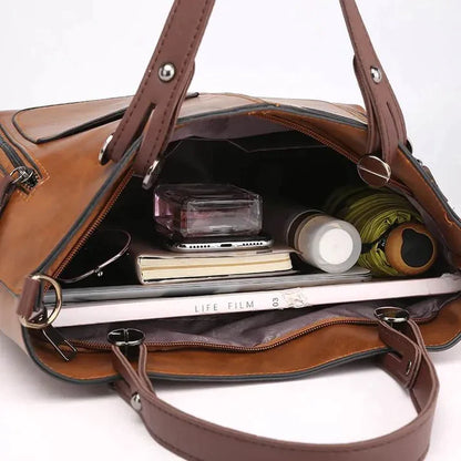 Leila - Dames schoudertas van vintage leer