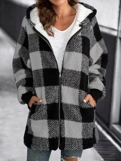 Edith - Ladies checked coat