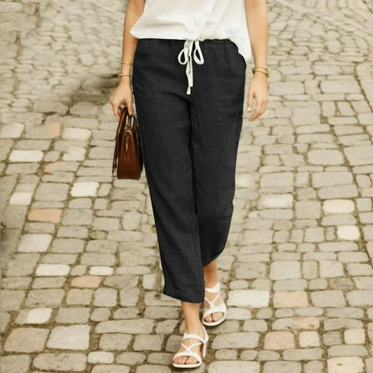 Ayleen - Cotton Drawstring Trousers