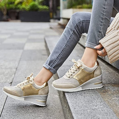 Amelia - Orthopedische sneakers met hoge hak en sleehak