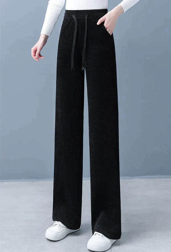 Freesia - Plain straight wide leg trousers