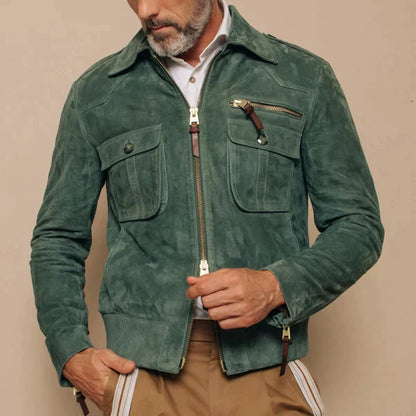 John - Veste à revers rétro pour homme en daim