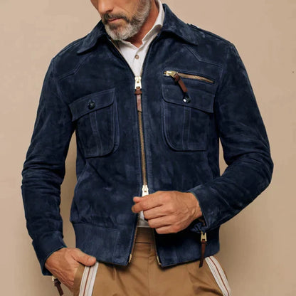 John - Veste à revers rétro pour homme en daim