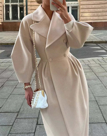 Beryl - Vintage jas met lantaarnmouwen en revers van wol