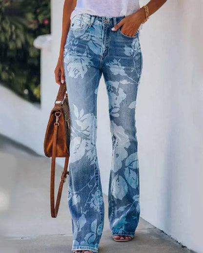Ada - Jeans with floral pattern