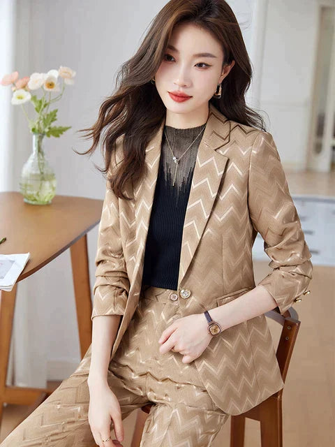 Minnie -Dames gestreepte blazerset