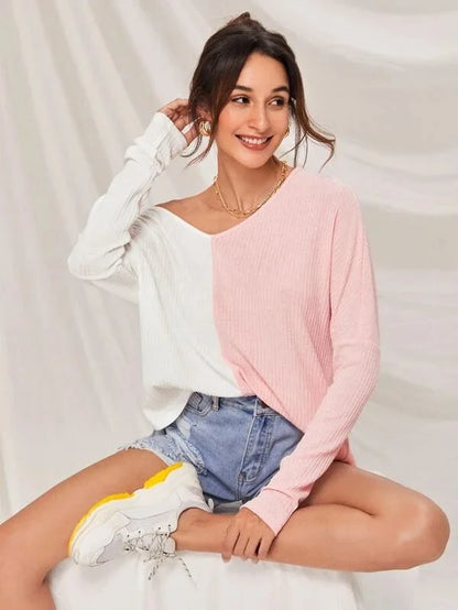 Callie - Pull de couleur contrastante