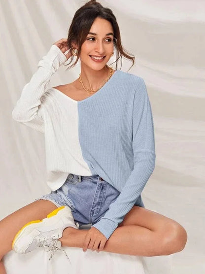 Callie - Pull de couleur contrastante