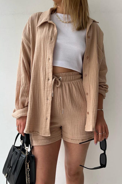 Jelaa - Lange mouwen Shirt Short Set
