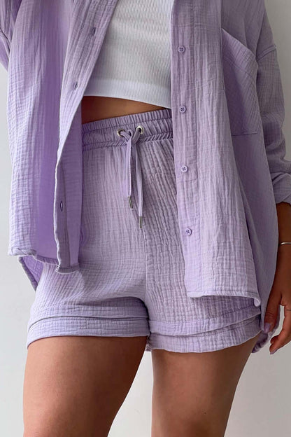 Jelaa - Lange mouwen Shirt Short Set
