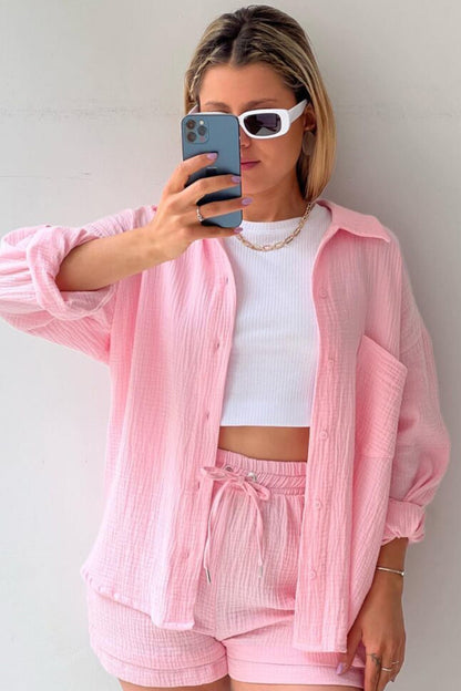 Jelaa - Lange mouwen Shirt Short Set