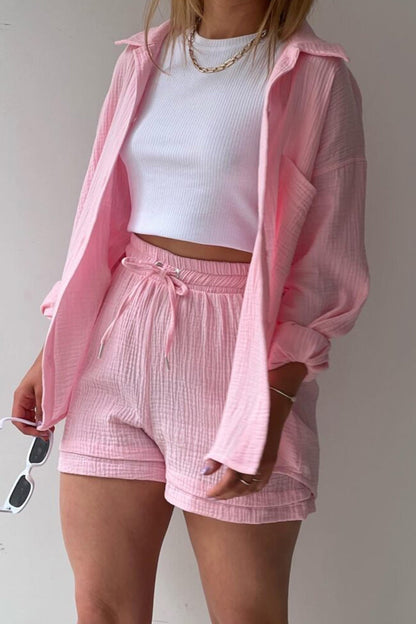 Jelaa - Lange mouwen Shirt Short Set