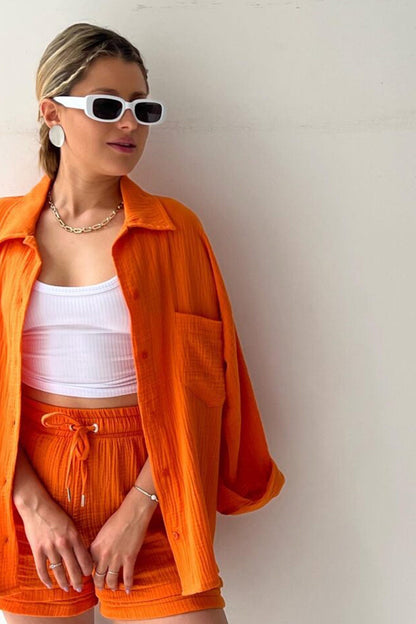 Jelaa - Lange mouwen Shirt Short Set