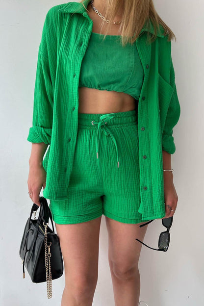 Jelaa - Lange mouwen Shirt Short Set