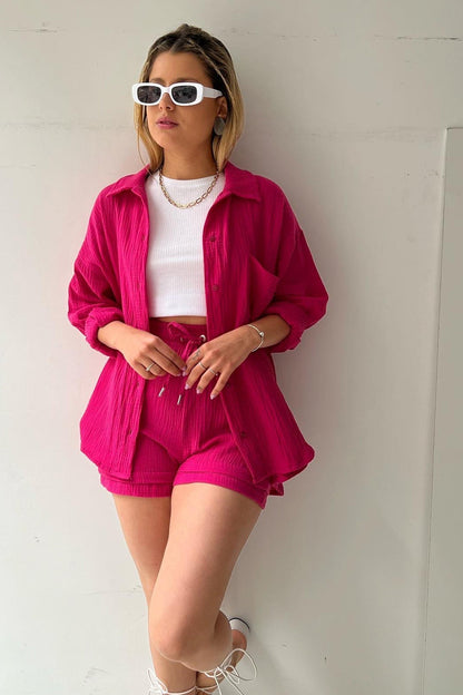 Jelaa - Lange mouwen Shirt Short Set