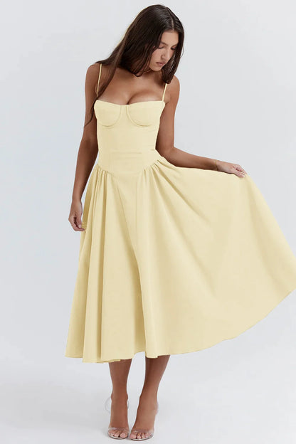 Dahlia - Elegante geplooide strapless jurk