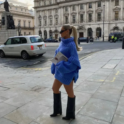 Rubina - Pull col roulé en taille oversize