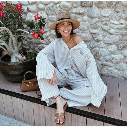 Henrietta - Striped Printed Set