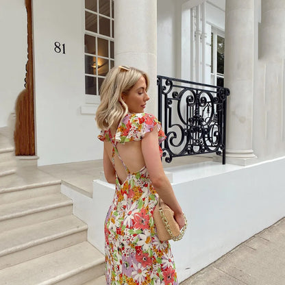 Eden - Robe fleurie dos nu