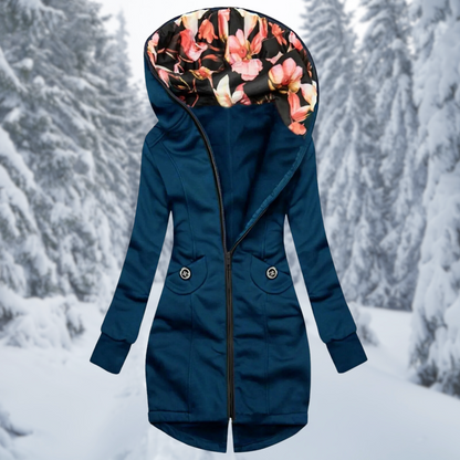 Ingrid - Jas met capuchon en bloemenprint