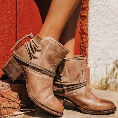 Greta - Women's boots vintage lace-up