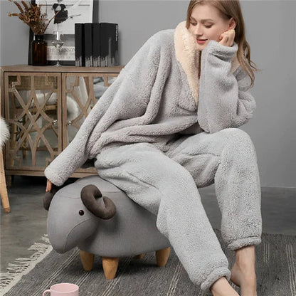 Colleen - Pyjamaset van donzig fleece voor de nacht