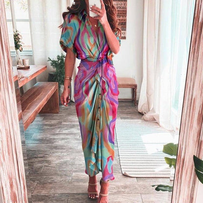 ELLIS - Boho jurk met veelkleurige print