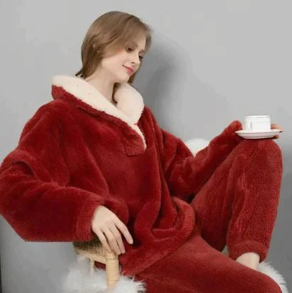 Colleen - Pyjamaset van donzig fleece voor de nacht