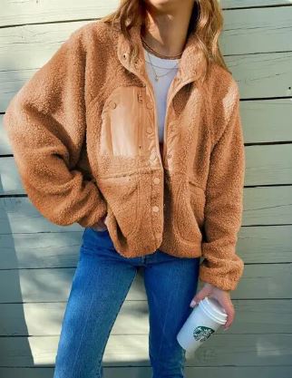 Senna - Winter fleece jacket with button closure