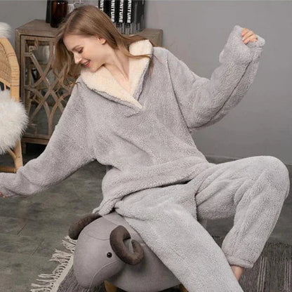 Colleen - Pyjamaset van donzig fleece voor de nacht