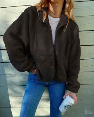 Senna - Winter fleece jacket with button closure