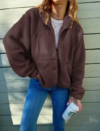 Senna - Winter fleece jacket with button closure